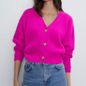 ZARA--KNIT JACKET WITH BUTTONS TRF